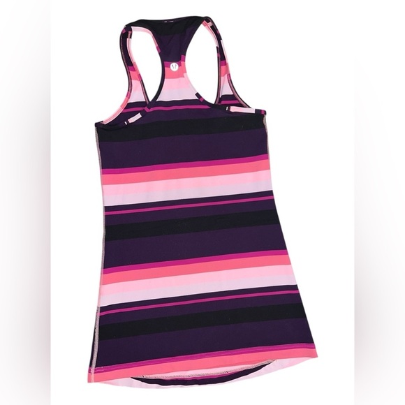 Lululemon Racerback Tank – Pink & Purple Stripes – Size 4 - Picture 2 of 2
